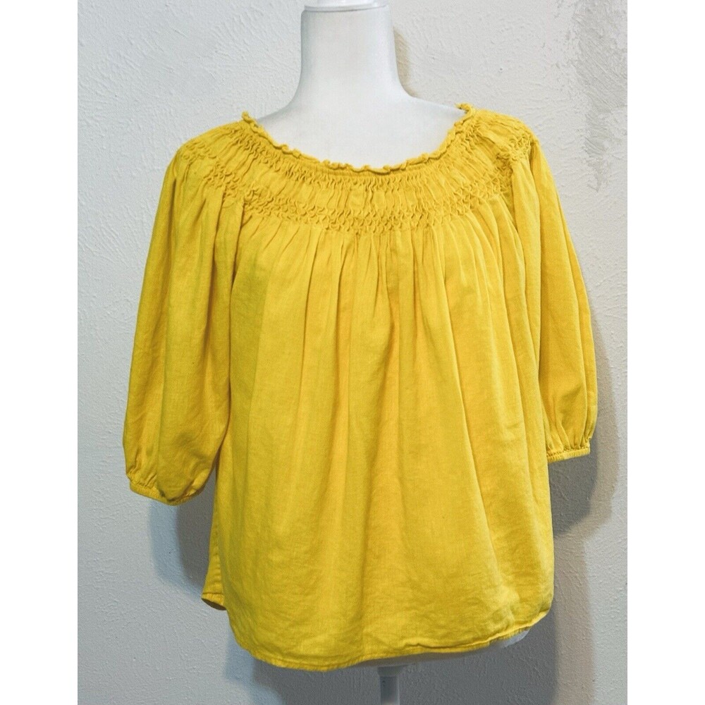 Lauren Ralph Lauren Black Label Size XS/TP Linen Blend Lined Blouse Boho Cottage